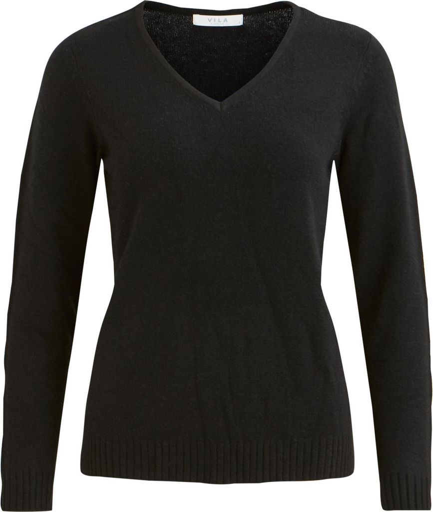 VILA Dünner Strickpullover Knitted Basic Stretch Sweater Langarm V-Neck VIRIL Größe: S
