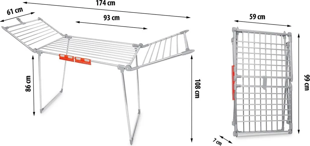 Sèche-linge inox Debora pliable 19m : optimisez l'espace de votre linge
