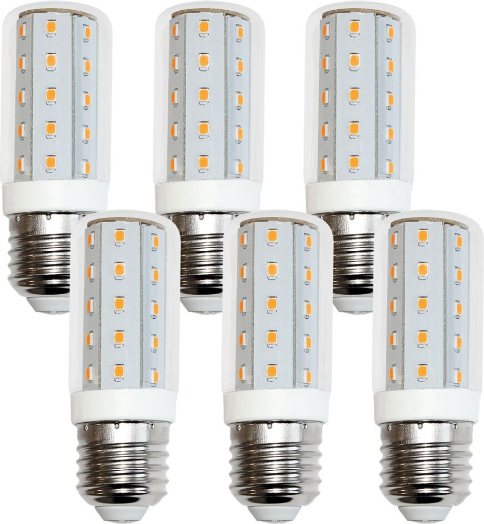 6 x LED Leuchtmittel T30 Röhre 4W E27 Corn kaltweiß 6500K Tageslicht