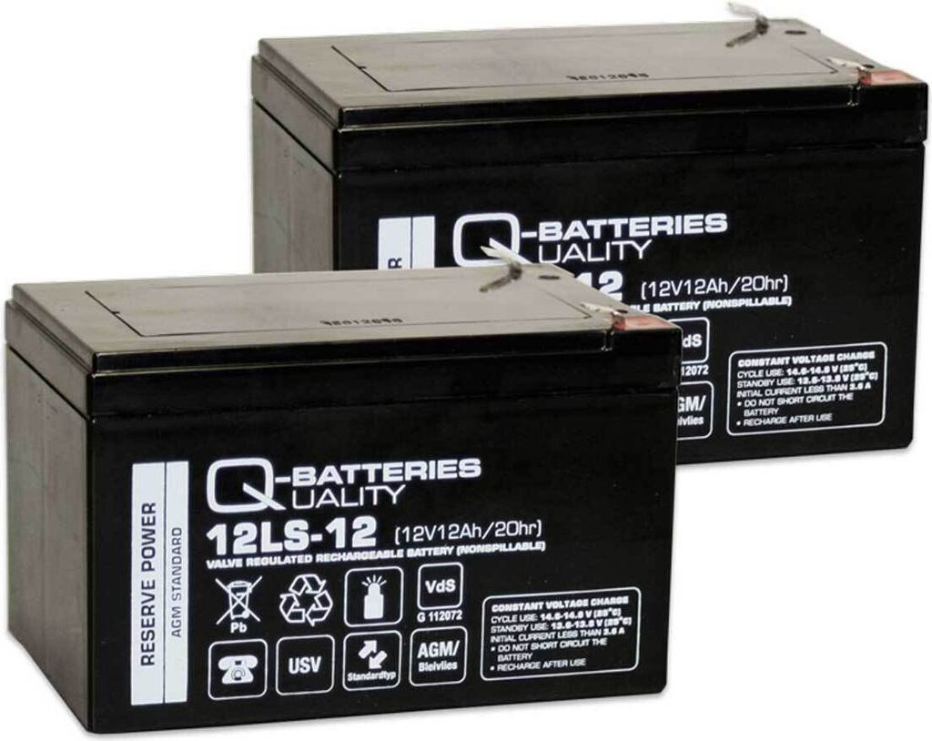 Ersatzakku für Brandmeldezentrale Esser Honeywell ES Line 2 x AGM Batterie 12V 12Ah mit VdS