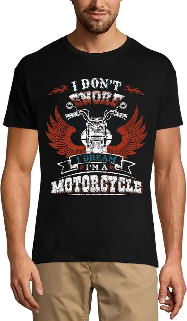 Herren Grafik T-Shirt Ich schnarche nicht ich träume ich bin ein Motorradfahrer – I Don't Snore I Dream I'm Motorcycle Biker – Öko-Verantwort...