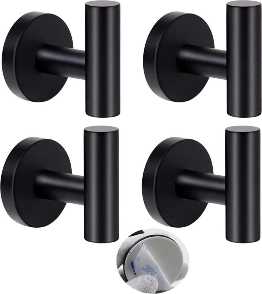 Camerazar Set di ganci da bagno 4 pezzi nero LOFT corridoio Immagine del prodotto 