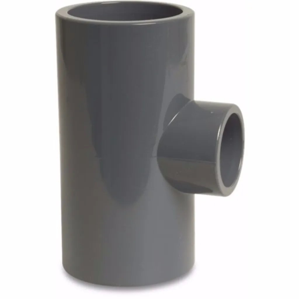 Raccordo a T Alta Pressione PVC-U 32-25-32 mm PN16 Grigio