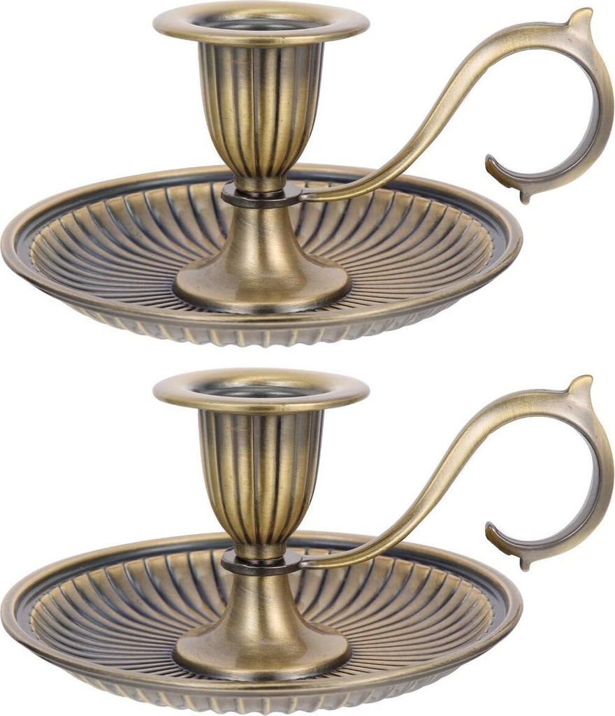Zweiteiliges Vintage-Kerzenständer-Set mit Griffen – konische Vintage-Kerzenständer, perfekt für Tischdekorationen, Zuhause, Hochzeiten und Pa...