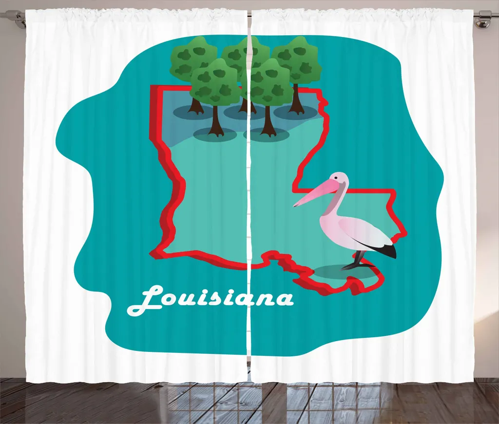 Tenda Soggiorno ABAKUHAUS 280x245: Design Mappa USA e Natura Rustica