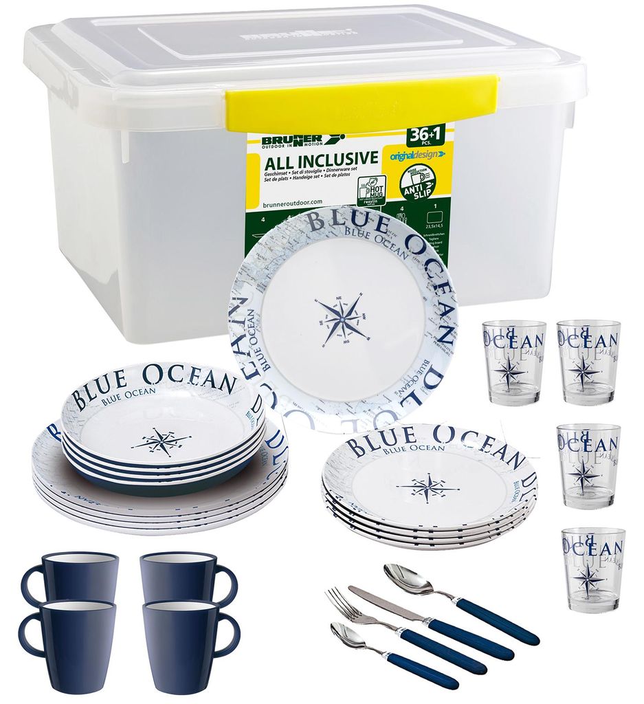 BRUNNER Camping Geschirr Set 4 Personen | Anti-Slip | All Produktbild 