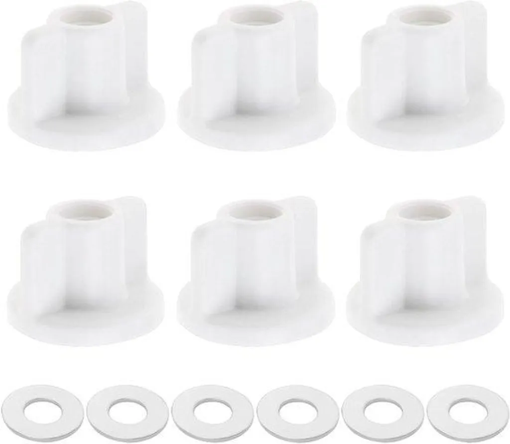 Lot de 6 fixations pour siège de toilettes montage M6 universel en métal