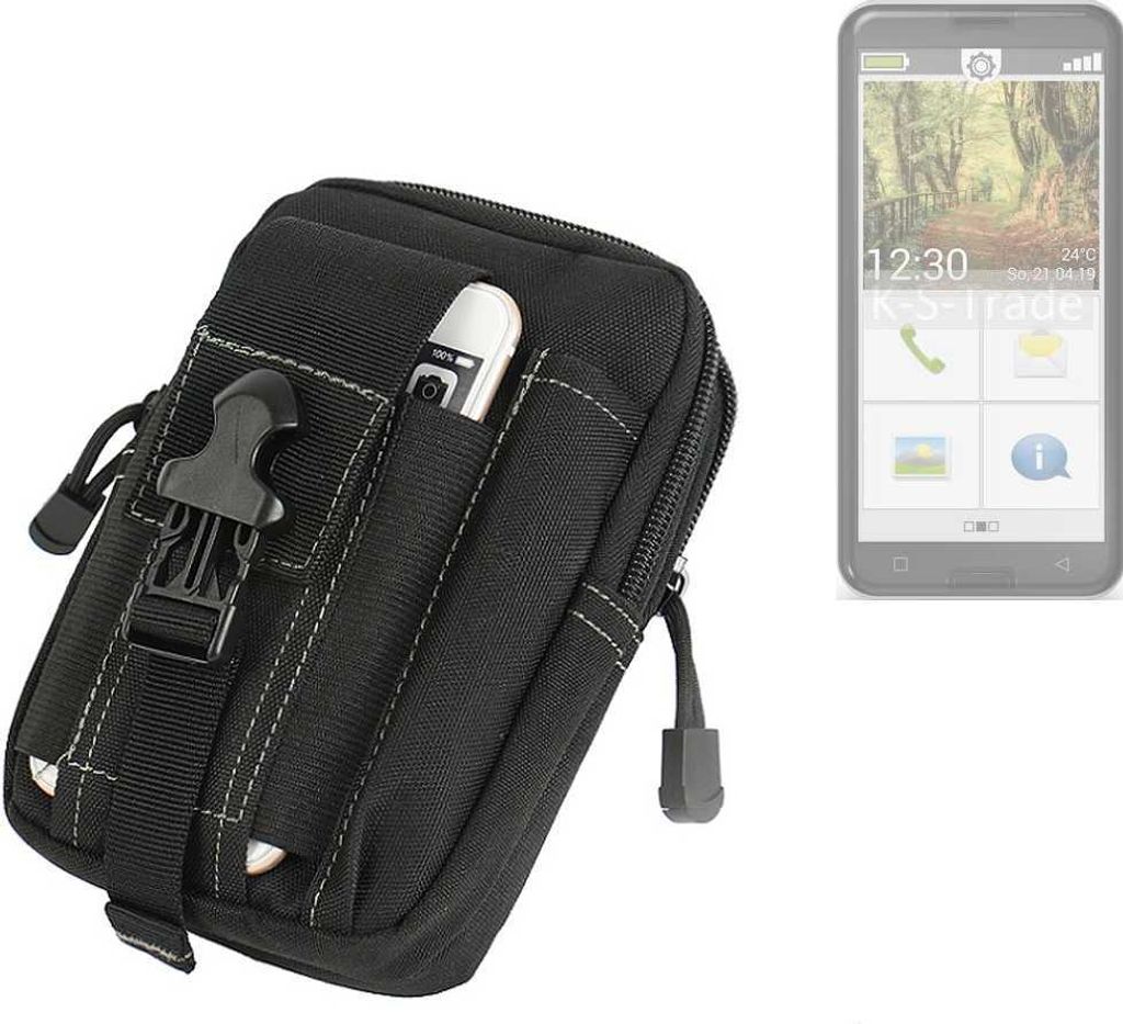 K-S-Trade Gürtel Tasche kompatibel mit Emporia Smart.3 Gürteltasche Holster Schutz Hülle Handy Hülle Smartphone outdoor Handy-Hülle schwarz