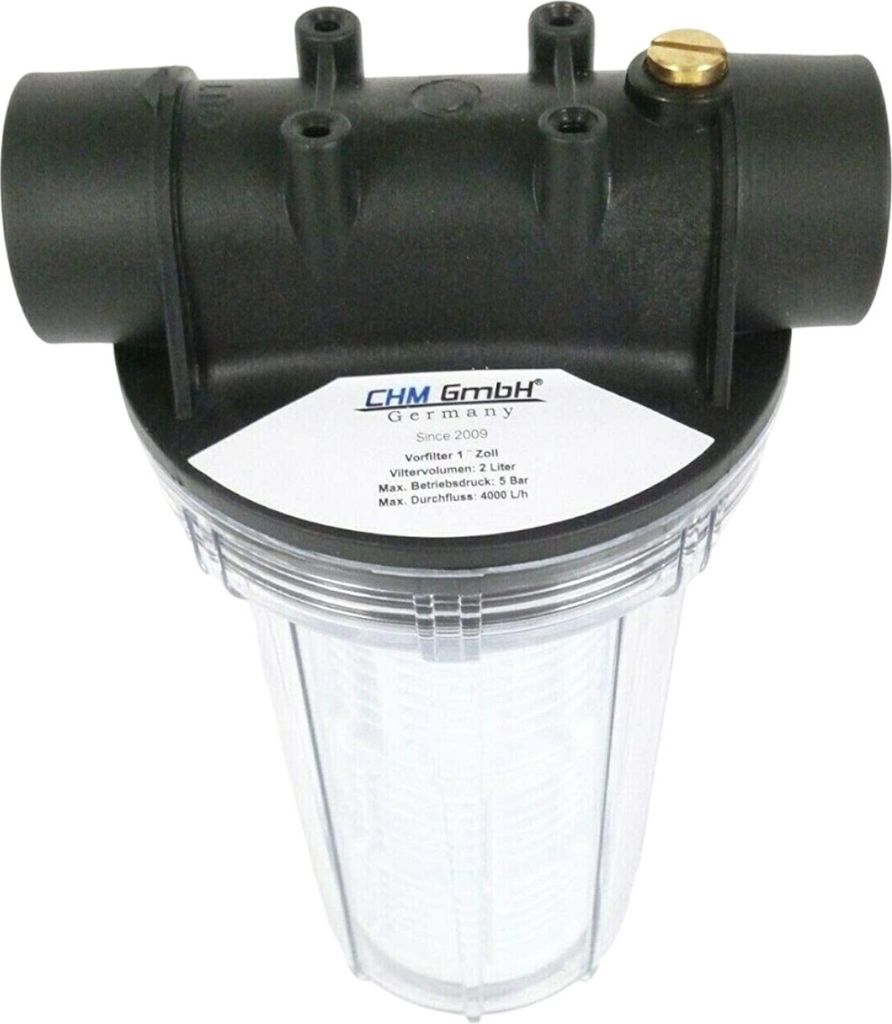 CHM GmbH® 1" Vorfilter 2 L Wasserfilter Hauswasserwerk Produktbild 3