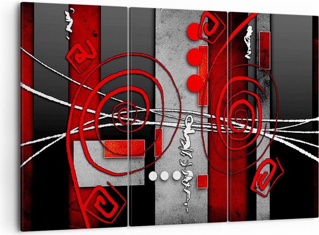 Bild auf Leinwand - Leinwandbild - Grafik geometrische figuren kreis - 105x70cm - Wand Bild - Wanddeko - Leinwanddruck - Bilder - Kunstdruck - Lein...