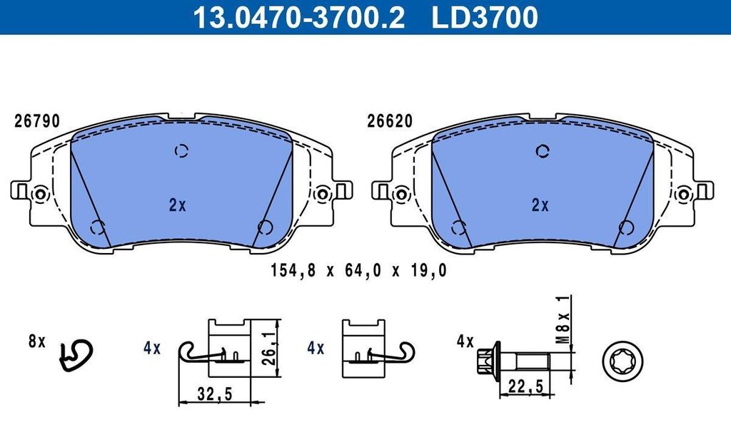 ATE Bremsbeläge Satz Vorne für OPEL Corsa F 13.0470-3700.2