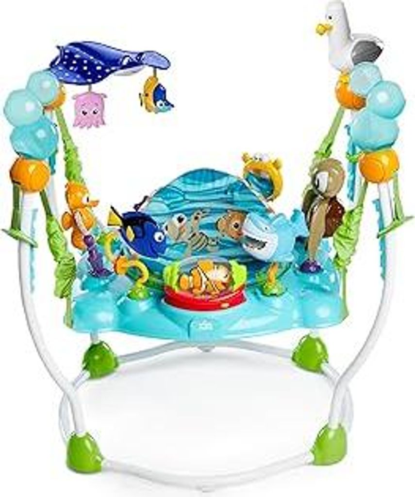 Bright Starts, Disney Baby, Findet Nemo Spring- und Spielcenter mit Spielstation mit Lichtern und Musik, 13 Aktivität Spielzeug, 360° drehender S...