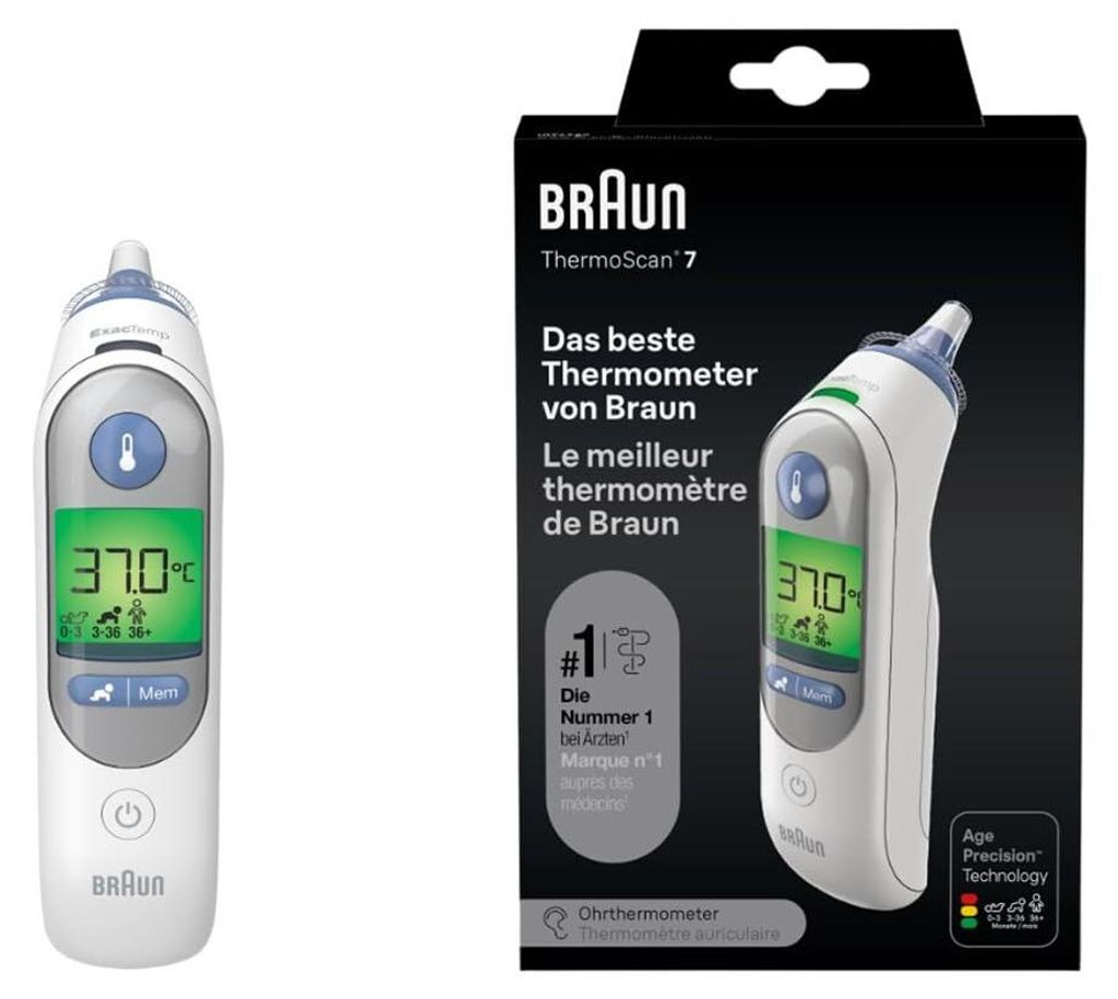 Braun ThermoScan 7 Ohrthermometer BRAIRT6520 | Age Precision Technologie | Farbcodiertes Digitaldisplay | Baby- und kleinkindfreundlich | Die #1 Ma...