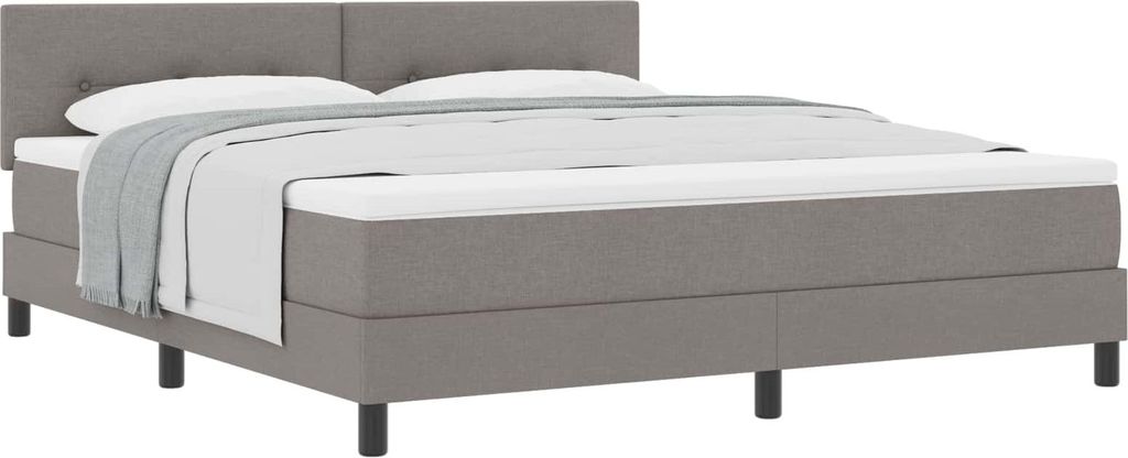 Boxspringbett mit Kopfteil Taupe 180 x 200 cm Stoff