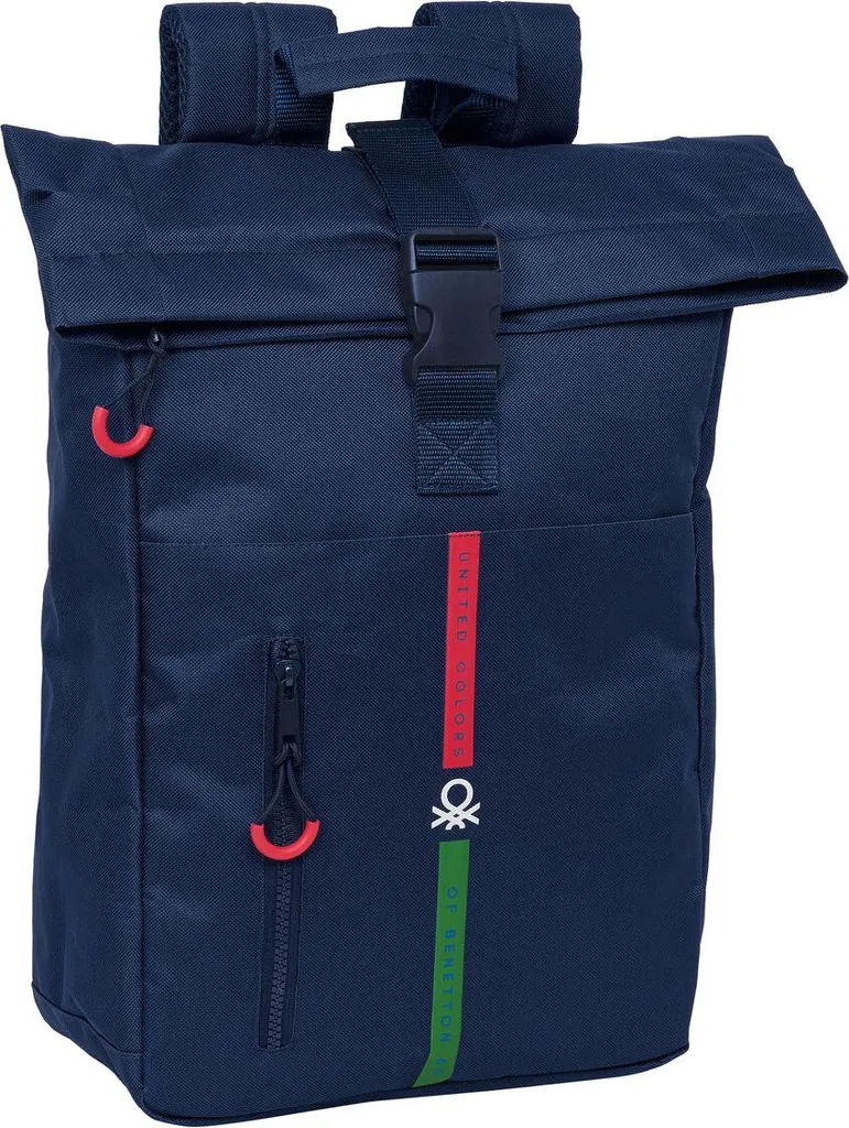 Benetton Italie Sac à Dos 42cm Scolaire avec Bretelles Rembourrées