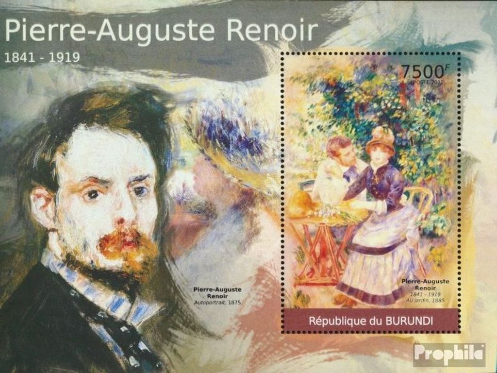 Briefmarken Burundi 2012 Mi Block199 (kompl.Ausg.) postfrisch Gemälde