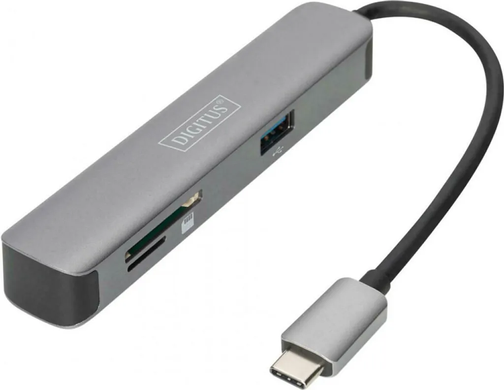 DIGITUS DA-70891 Station d'accueil USB-C 4K HDMI avec Lecteur SD - Gris