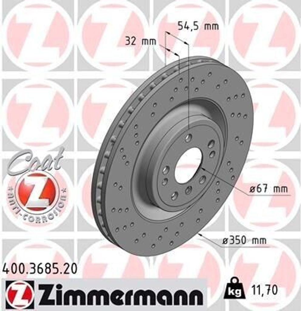 ZIMMERMANN 400.3685.20 - Bremsscheibe für GLE (W166), GLE (C292), M-Klasse (W166)
