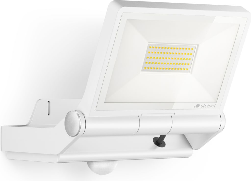 Steinel LED Strahler XLED PRO ONE MAX S Weiß, Außenleuchte mit Bewegungsmelder, 4000K warmweiß