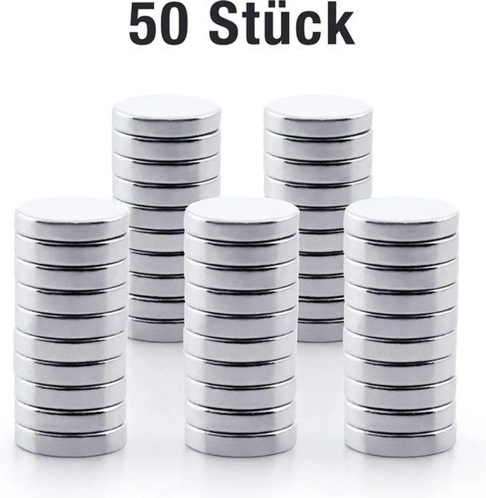 Aimants blancs 5mm x 1mm - Lot de 50 pastilles aimantées ultra-fines 1mm