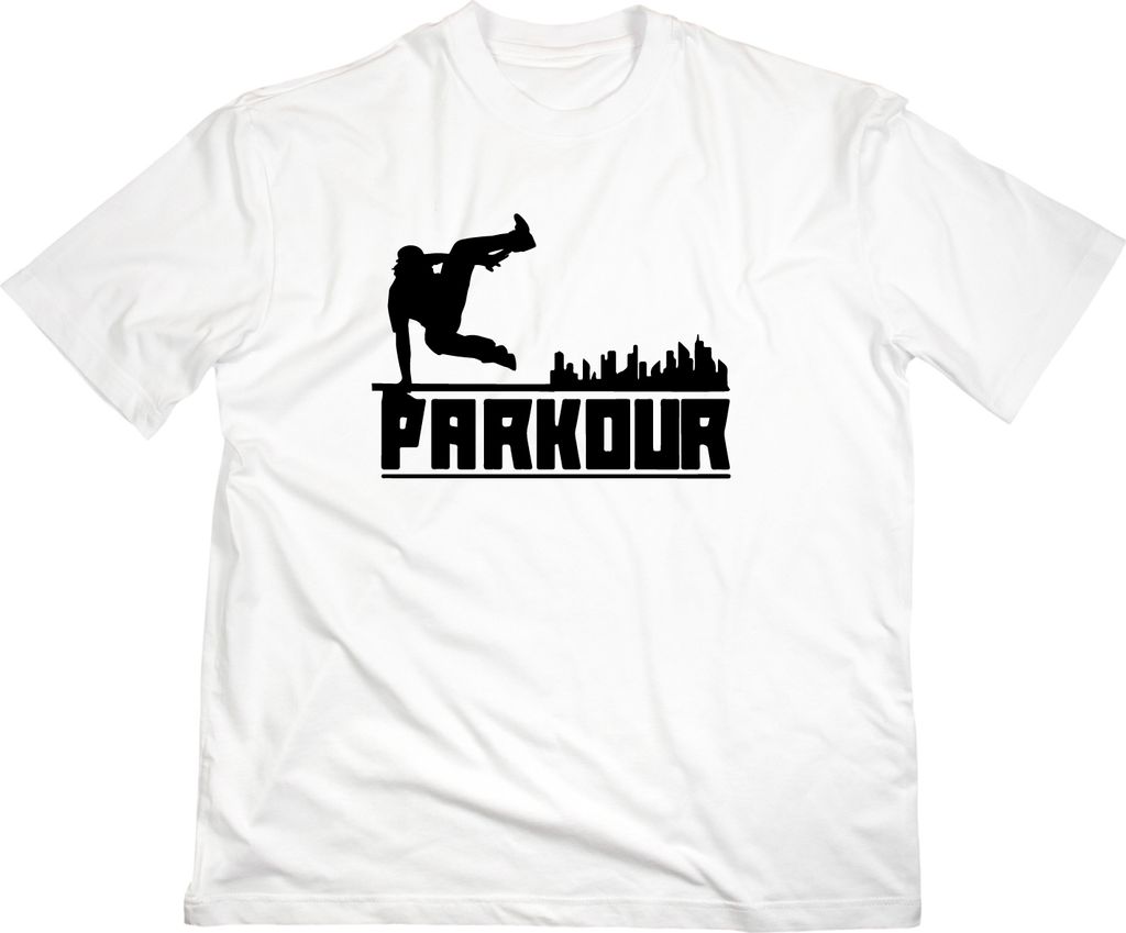 Styletex23 T-Shirt Parkour Akrobatik Logo, Traceur, weiss, XXL