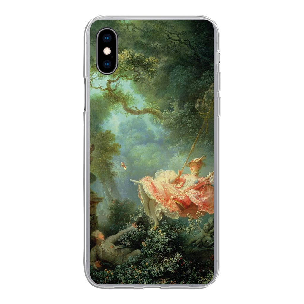 MuchoWow Handyhülle Schutzhülle Hülle für iPhone Xs Die Schaukel - Jean-Honoré Fragonard - Kunstwerk Silikon Softcase Handy Hülle - Handyta...