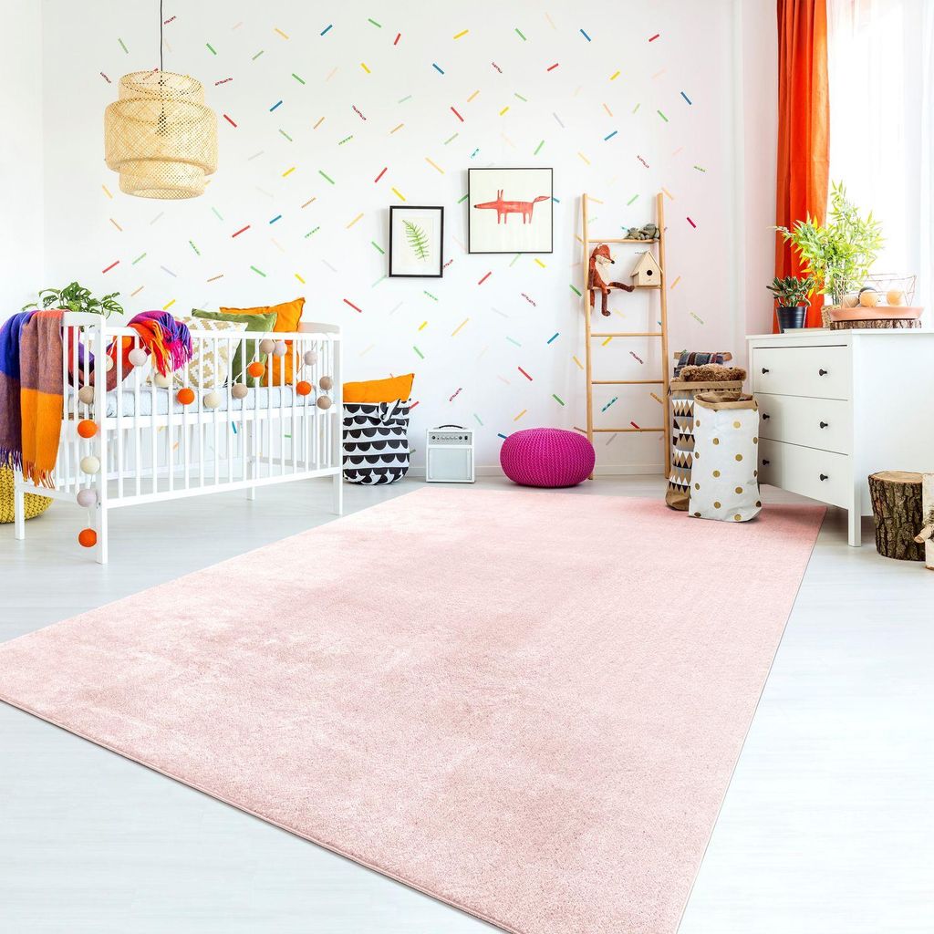 TT Home Teppich Kinderzimmer Waschbar Rutschfest Kinderteppich Junge Mädchen Weich Pastell Größe 140x200 cm