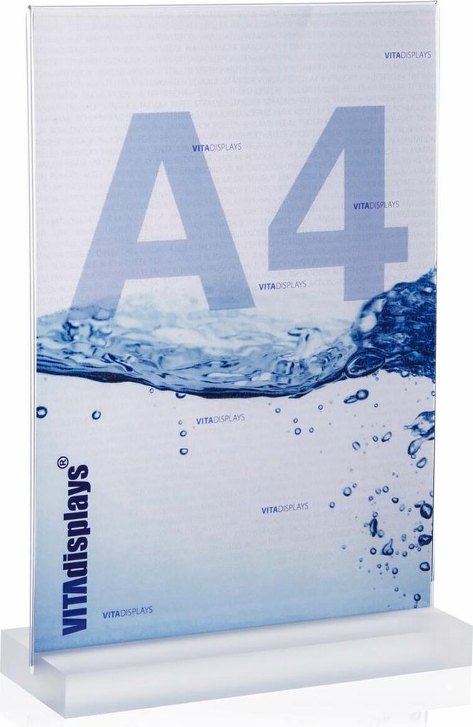 DIN A4 Tischaufsteller mit Acrylblock (Satiniert) Produktbild 