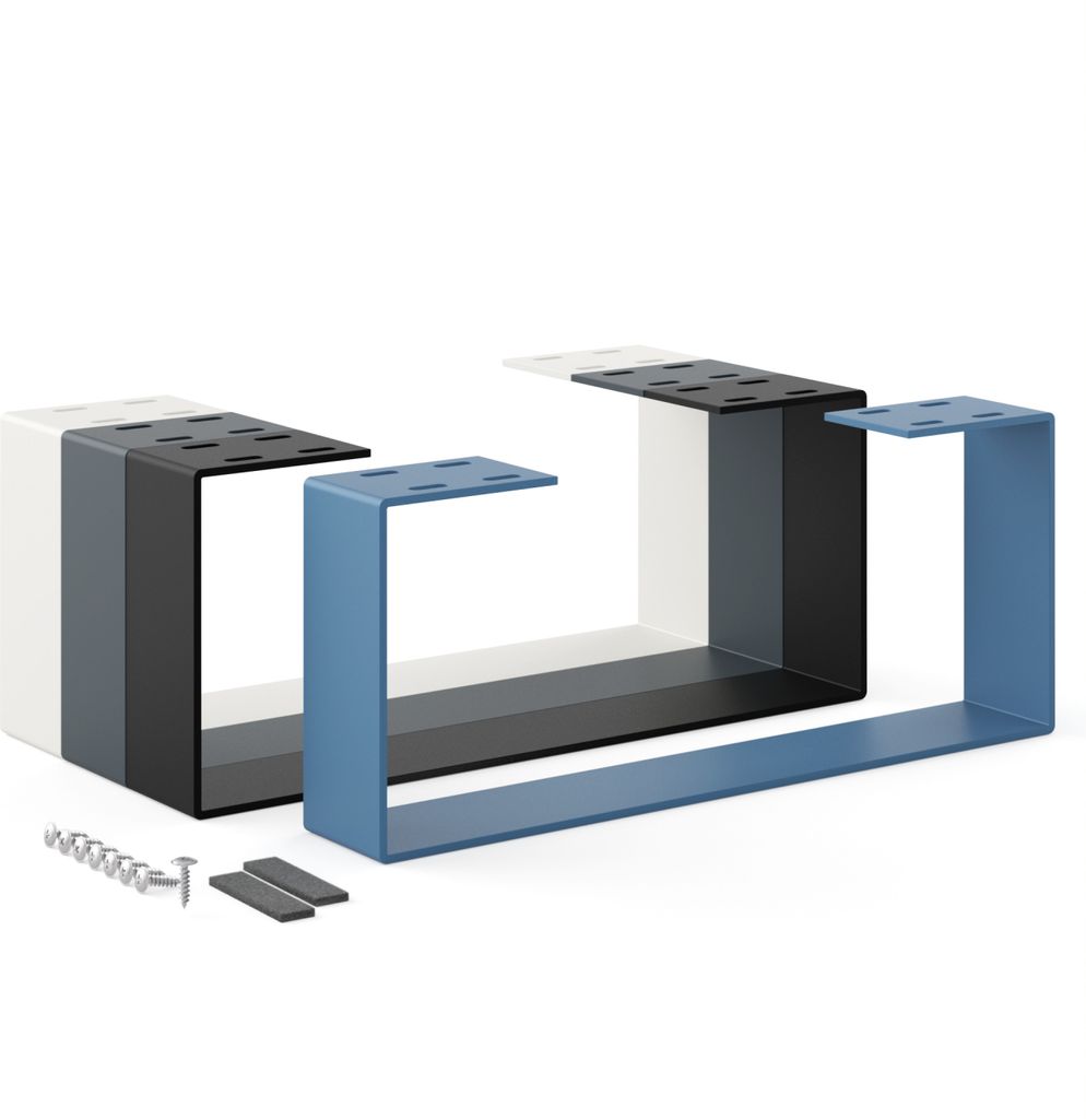 HOLZBRINK Tischbeine Metall Distant Blue 1 Stück | Tischkufen/Tischgestell für Couchtisch, Esstisch, Schreibtisch, Sitzbank | Möbelfüße size: ...