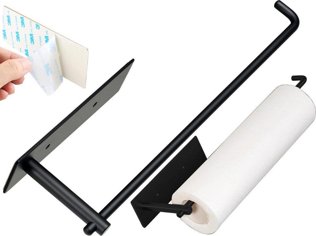 Stabiler Papierhandtuch- und Folienhalter, Edelstahl, Produktbild 