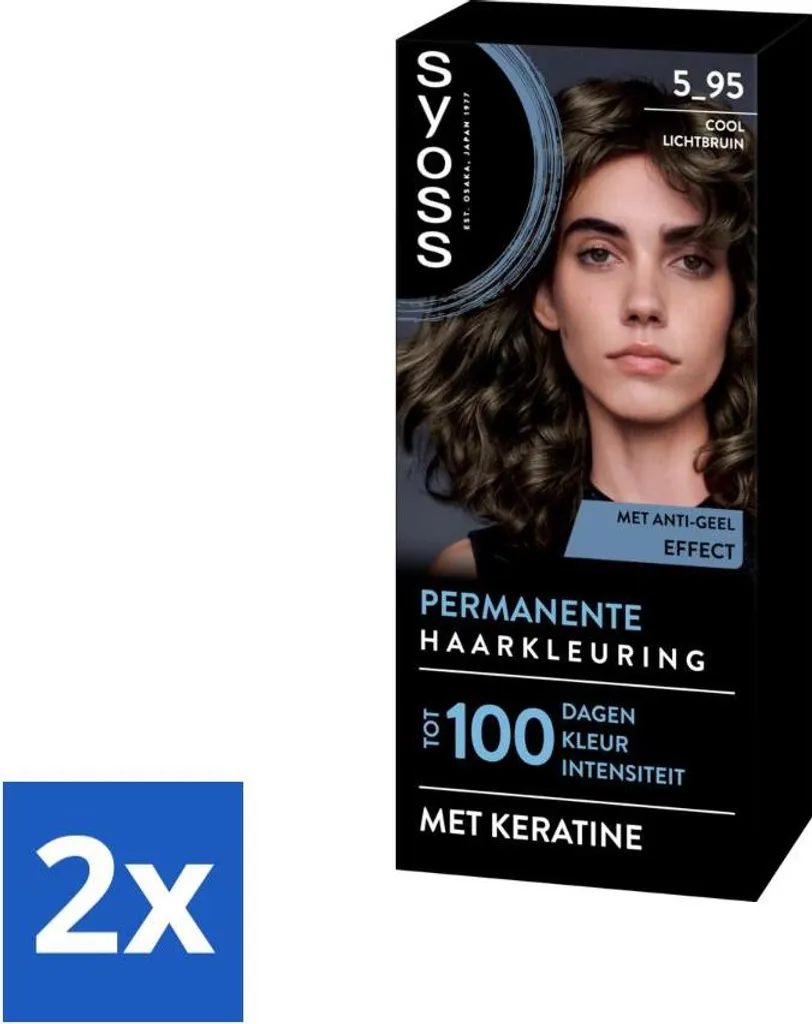 Coloration Permanente SYOSS 5-95 Brun Clair Froid pour couvrir les gris