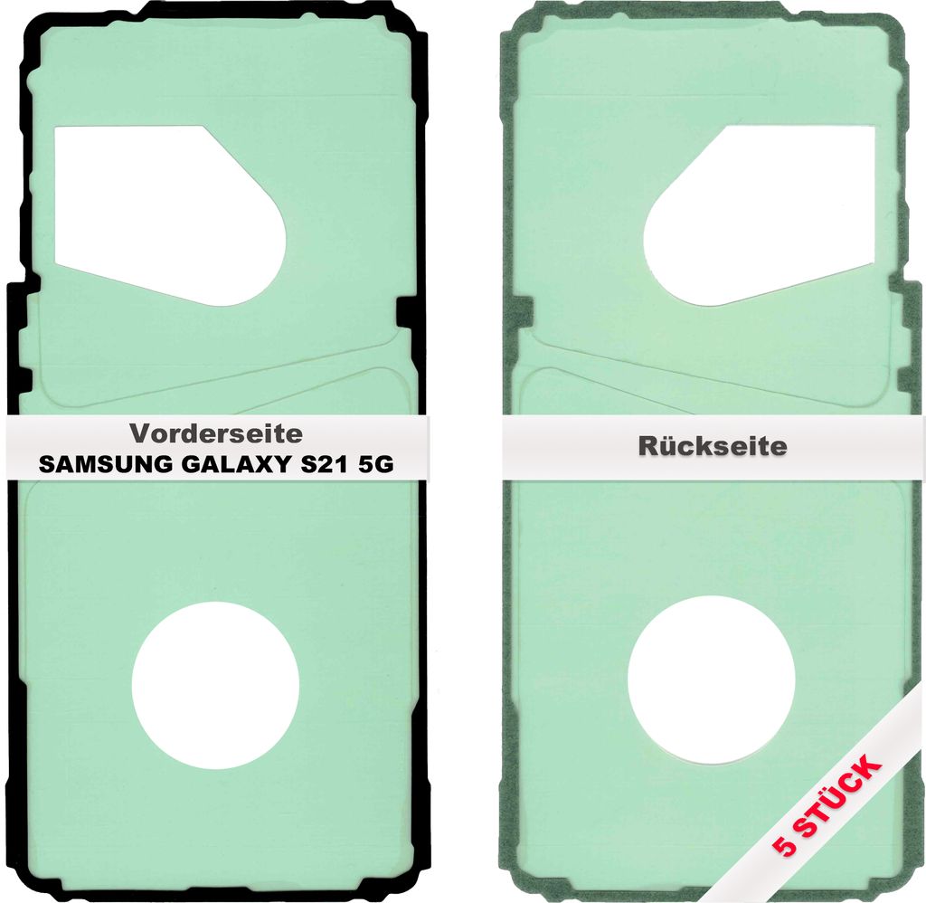 5x Samsung Galaxy S21 5G Akkudeckel Klebefolie Kleber Produktbild 
