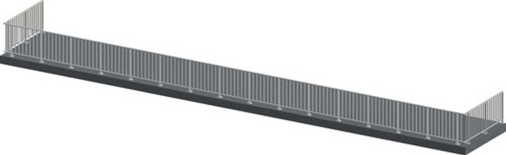 Pertura Geländer-Komplettset Triton taupe U-Form Aluminium für Bodenmontage 20 m