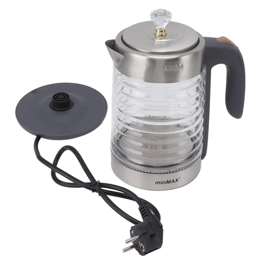 Bouilloire électrique en verre 2L 2200W avec arrêt automatique sécurisé