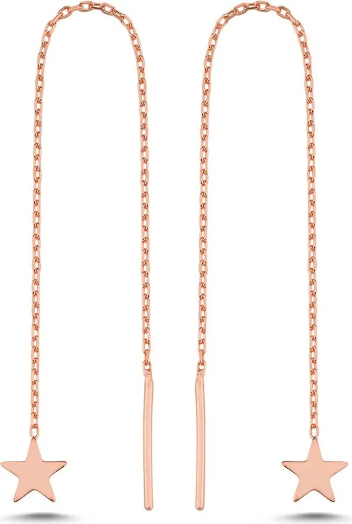 Boucles d'oreilles étoile en argent 925 sterling plaqué or rose