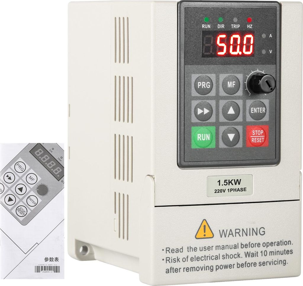 220V 1,5KW VFD Frequenzumrichter, Einphasen-Eingang mit Dreiphasen-Ausgang – Effiziente Motorsteuerung und Stromsparfunktion