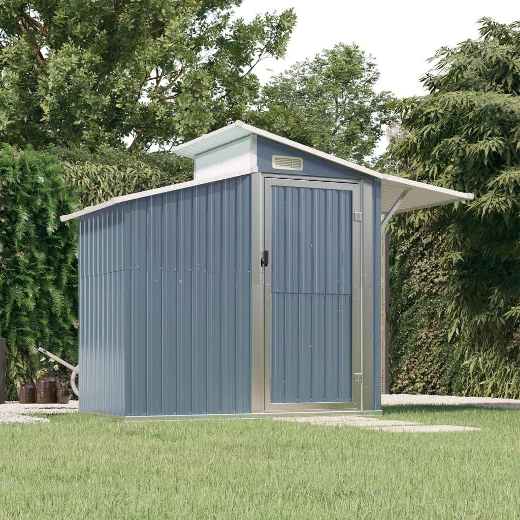 "2024"cloris Geräteschuppen Grau 270x130x208,5 cm Verzinkter Stahl - Mülltonnenboxen CHY94363915