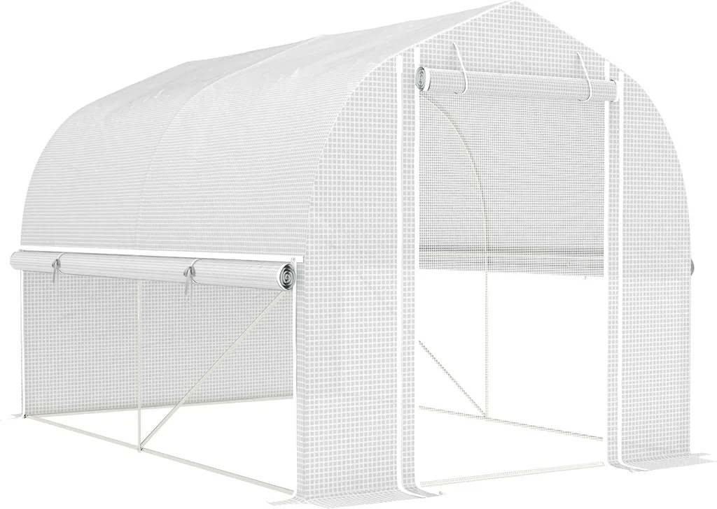 Serre à tomates protectrice UV pour potager d'hiver 3 x 2 m blanche
