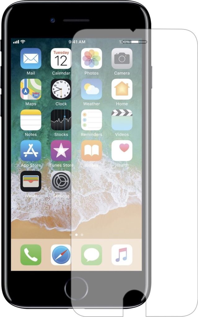 KOMA Gehärtetes Schutzglas für iPhone 8, Rundheit 2,5 D, Härte 9H