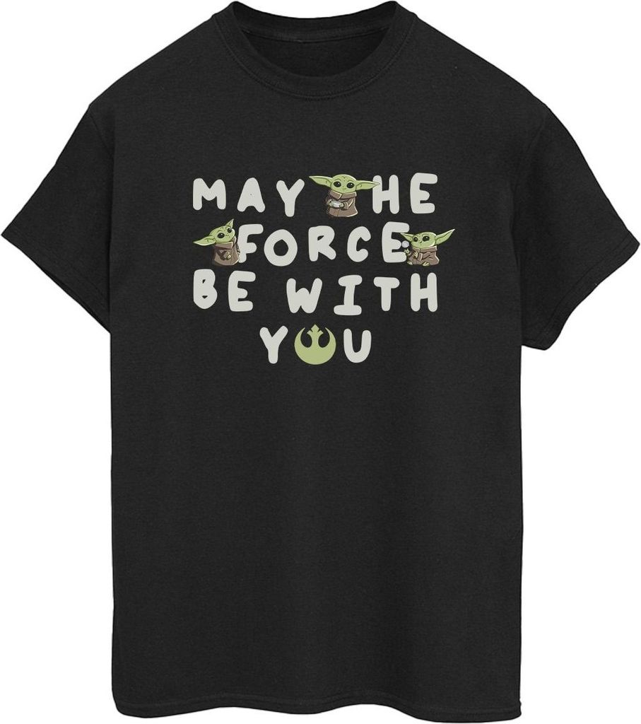 Star Wars - "The Mandalorian May The Force Be With You" T-Shirt für Damen BI46010 (M) (Schwarz)