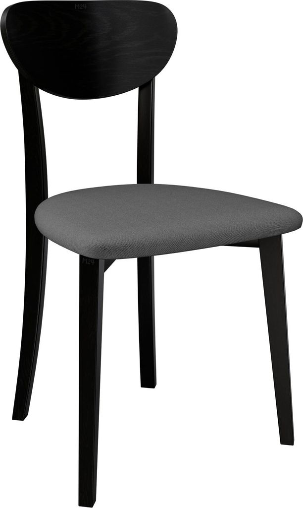 MIRJAN24 Stuhl Hugo New VII, Esszimmerstuhl aus Buchenholz, 47x48x86 cm (Holzfarbe: Schwarz, Stofffarbe: Kronos 22)