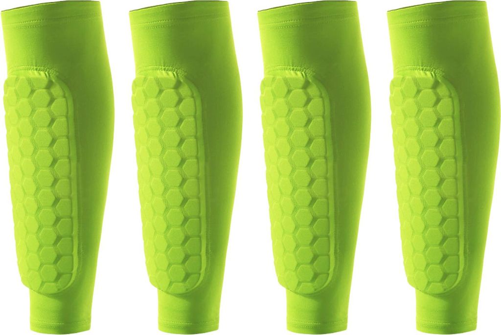 2 Paar Fußball-Schienbeinschoner für Kinder, Jugendliche und Erwachsene, Wadenkompressionsmanschette mit Wabenpolstern, Schutzausrüstung für Fu...
