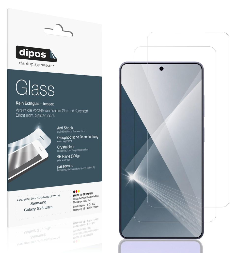 2x Schutzfolie für Samsung Galaxy S26 Ultra - Anti-Shock 9H Produktbild 