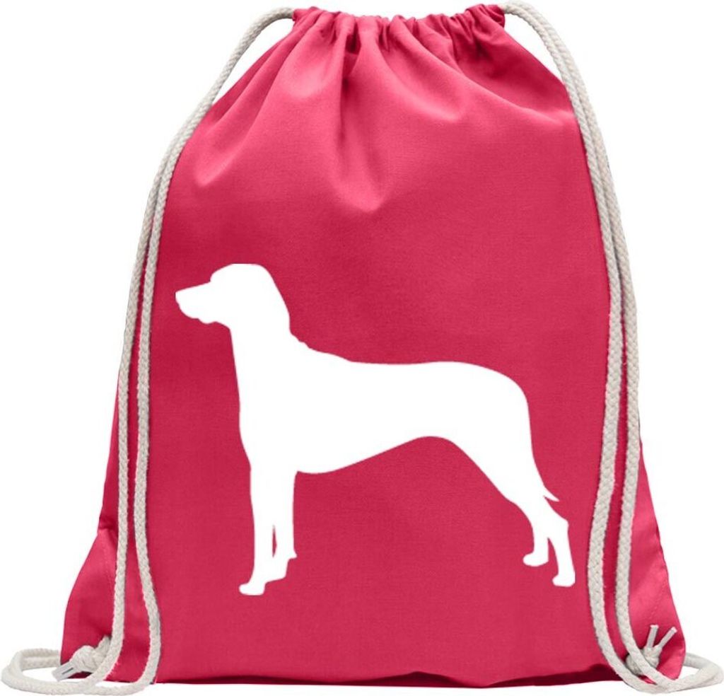 Kiwistar - Turnbeutel - pink - Ridgeback Rhodesian Hund - Fun Rucksack Sport Beutel Gymsack Baumwolle mit Ziehgurt