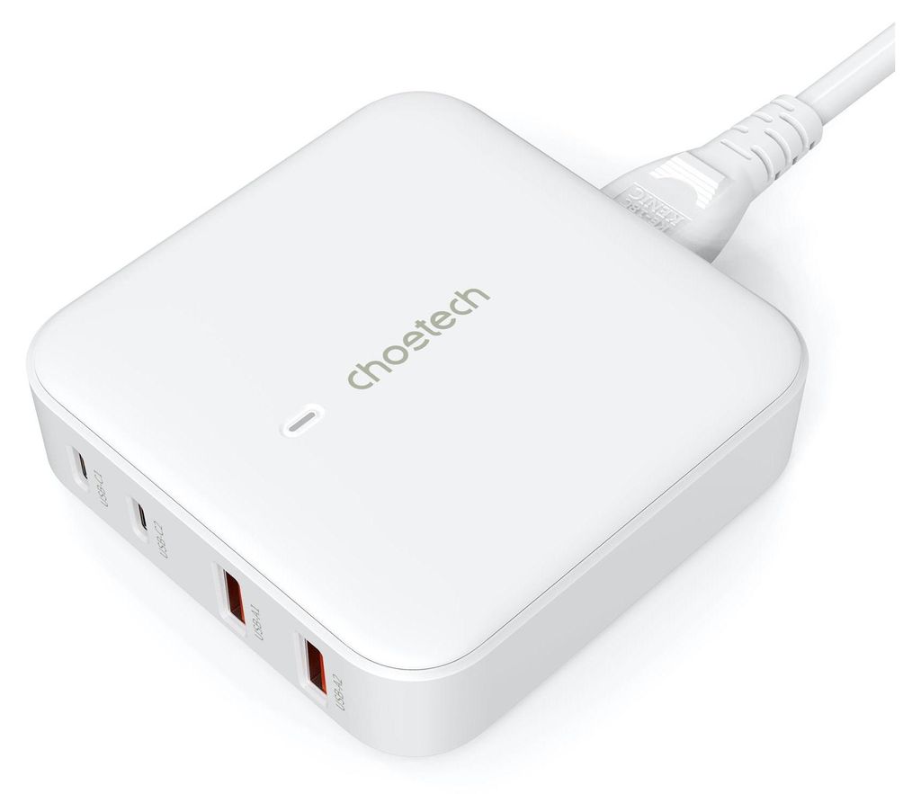 Choetech GaN-Schnellladegerät 2x USB-A / 2x USB-C, 100W - Produktbild 