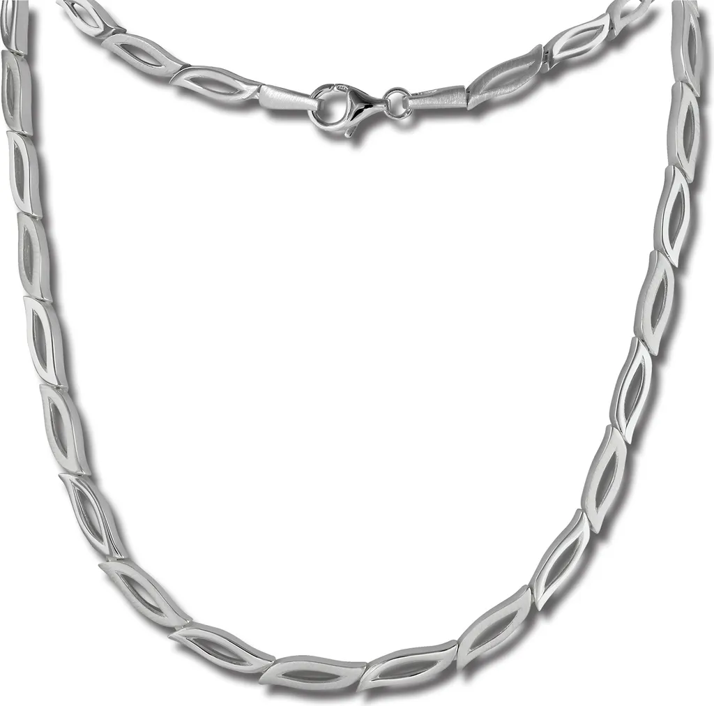 Collier pétale argent mat anti-allergie 45cm SilberDream SDK428