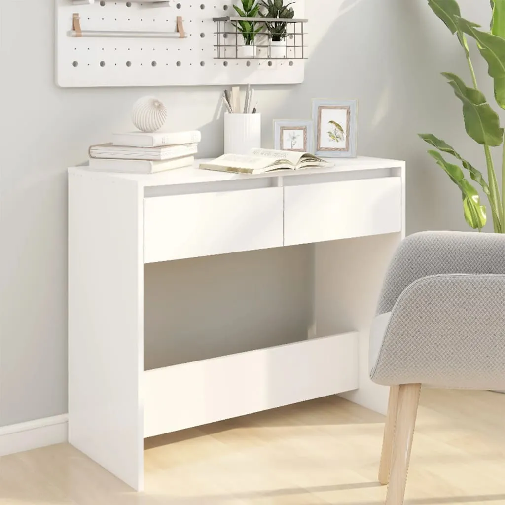 Table Console d'Entrée Blanche Idéale pour Ranger vos Clés et Déco