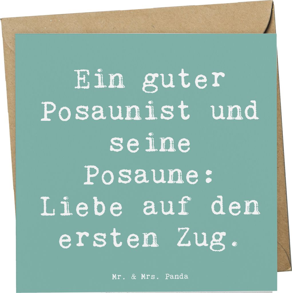 Mr. & Mrs. Panda Klappkarte Spruch Posaune Liebe - Produktbild 