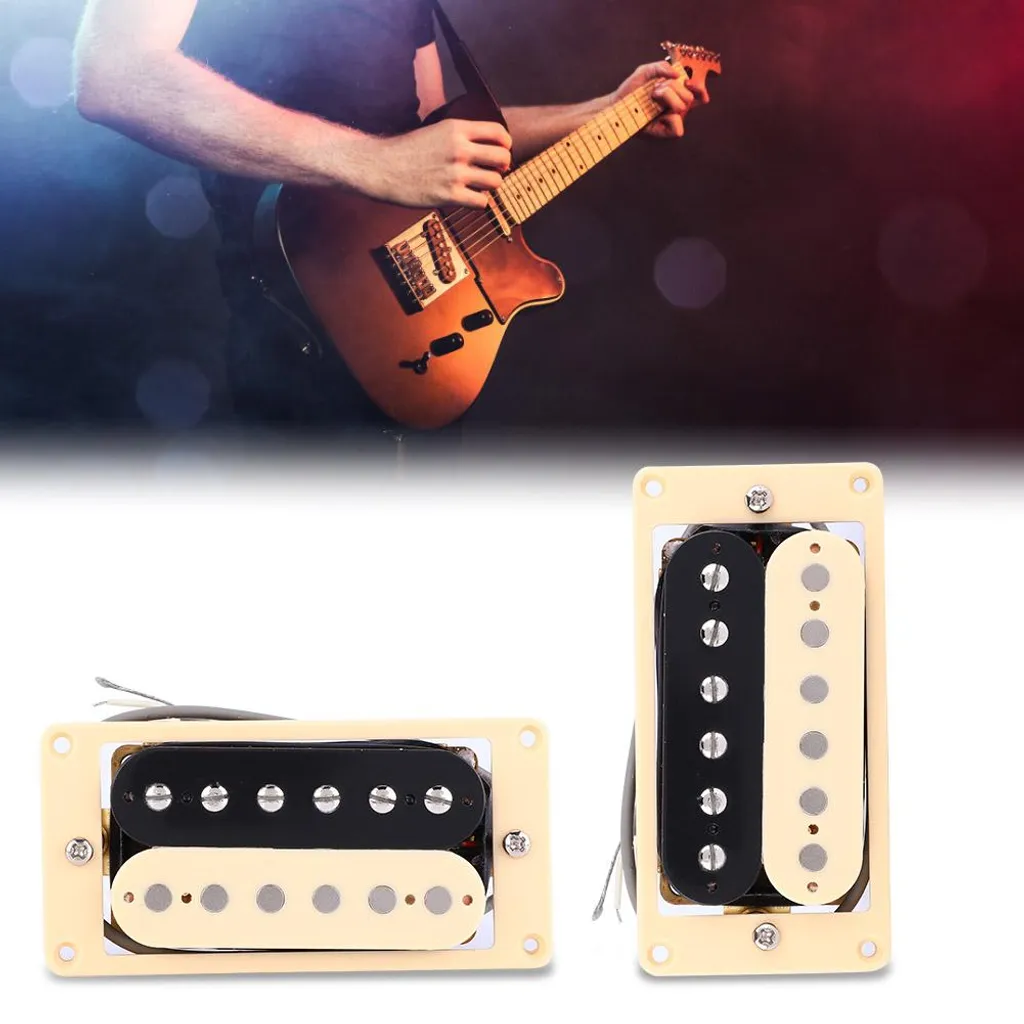 Micro Guitare Électrique GMC02 - Micro de Chevalet Jaune et Noir Style - 6