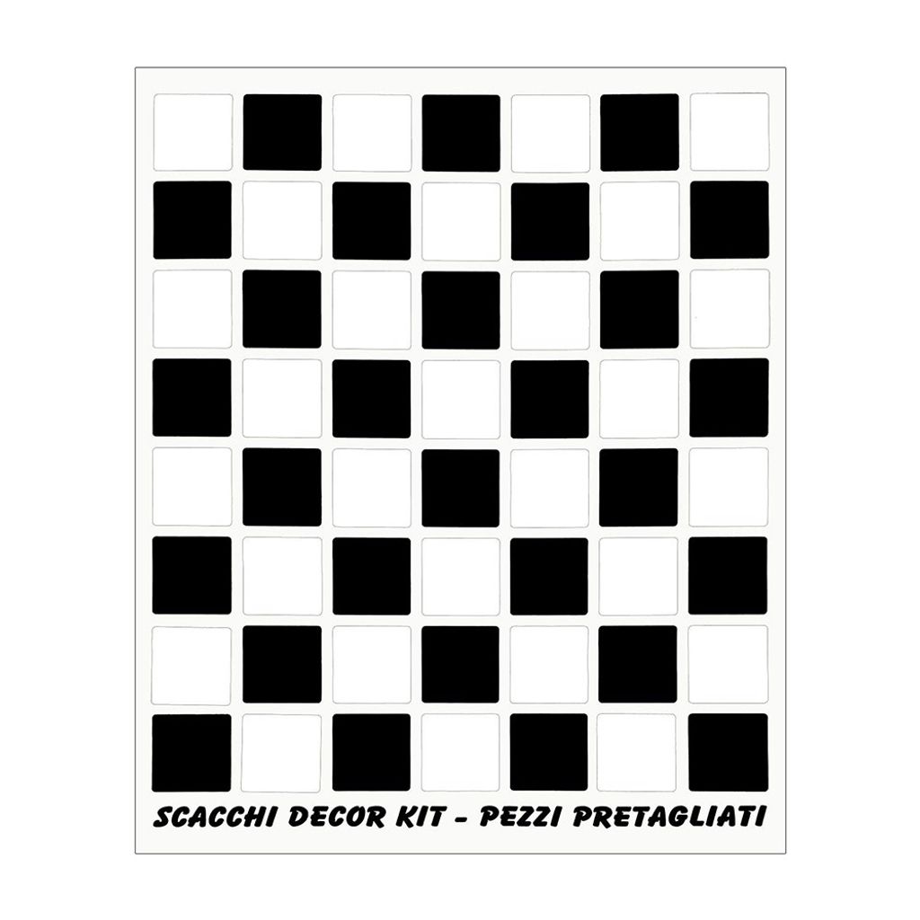 Sticker Schachspiel-Aufkleber schwarz-weiß 20 x 24 cm